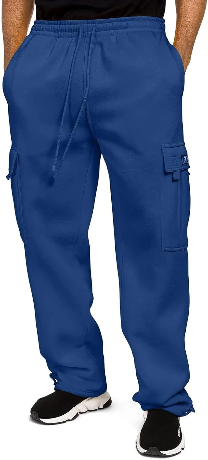 Mens Baggy Cargo Pants Elastic Waist Open Bottom Sweatpants Loose Fit Lightweight Hiking Work Pant Multi Pockets