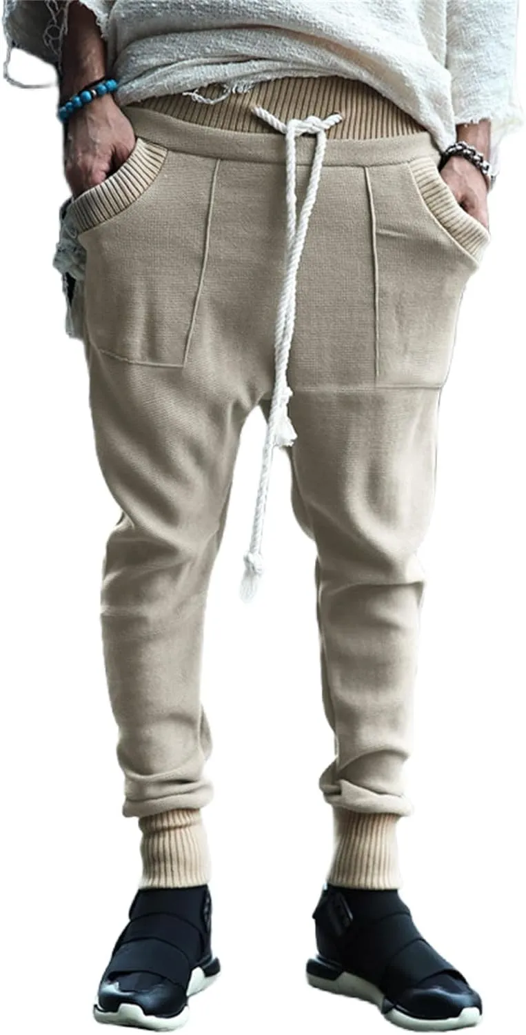 Men's Slim Fit Joggers Patchwork Knit Novelty Pants Active Workout Lightweight Casual Trousers Fashion Sweatpants
