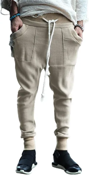 Men's Slim Fit Joggers Patchwork Knit Novelty Pants Active Workout Lightweight Casual Trousers Fashion Sweatpants