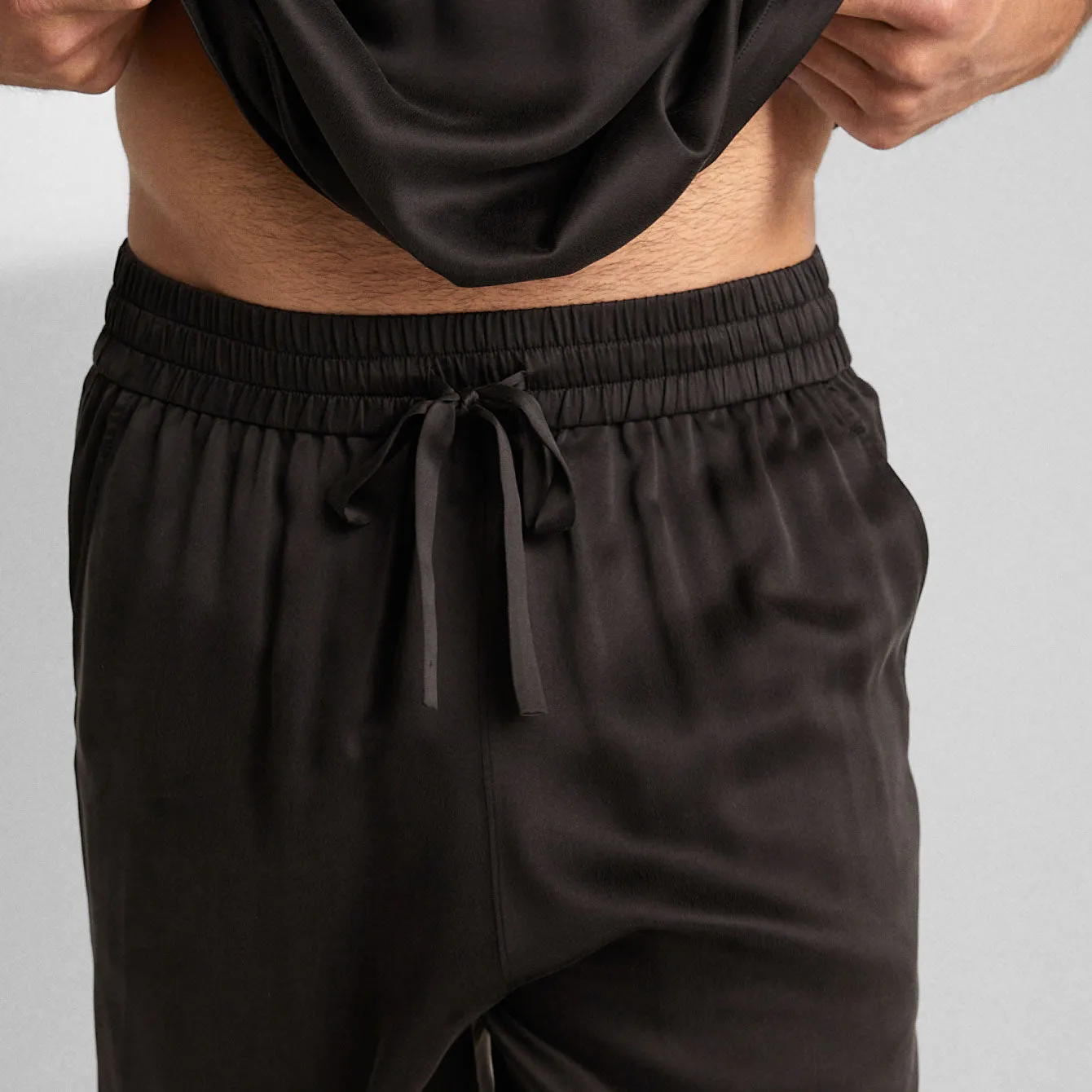 Men's Washable Silk Short Set