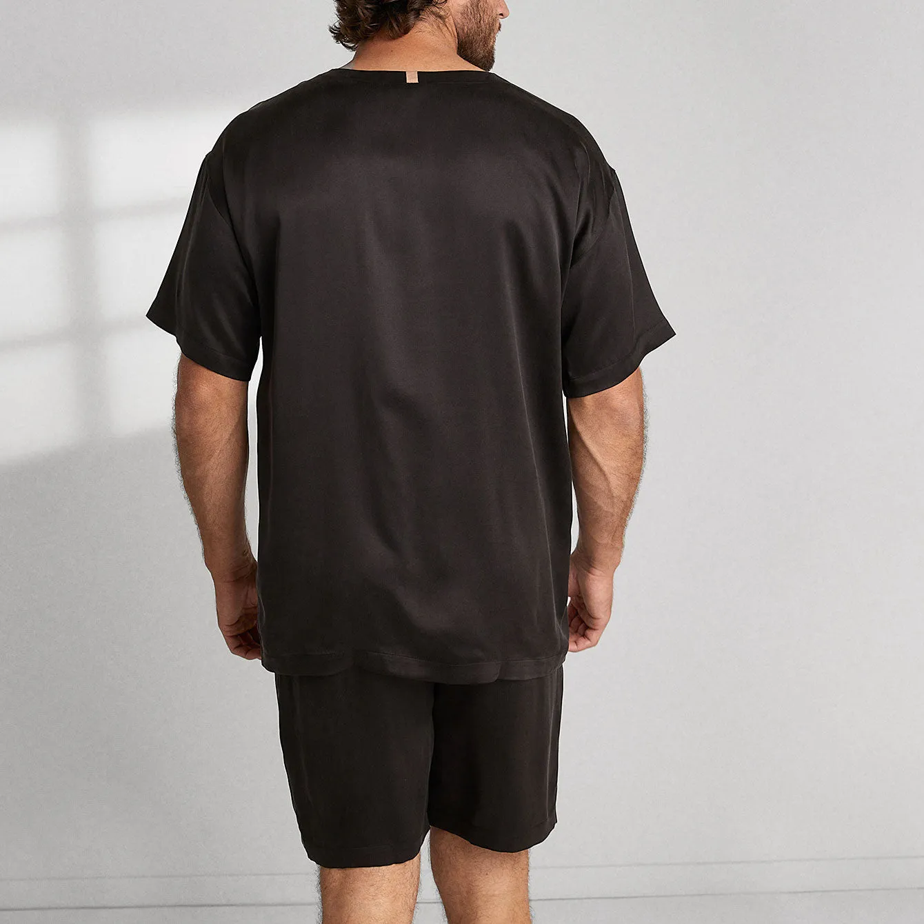 Men's Washable Silk Short Set