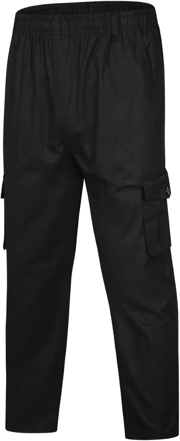Mens Workout Cargo Sweatpants Drawstring Loose Waist Solid Color Pants Pocket Loose Fleece Casual Pants Men Fashion