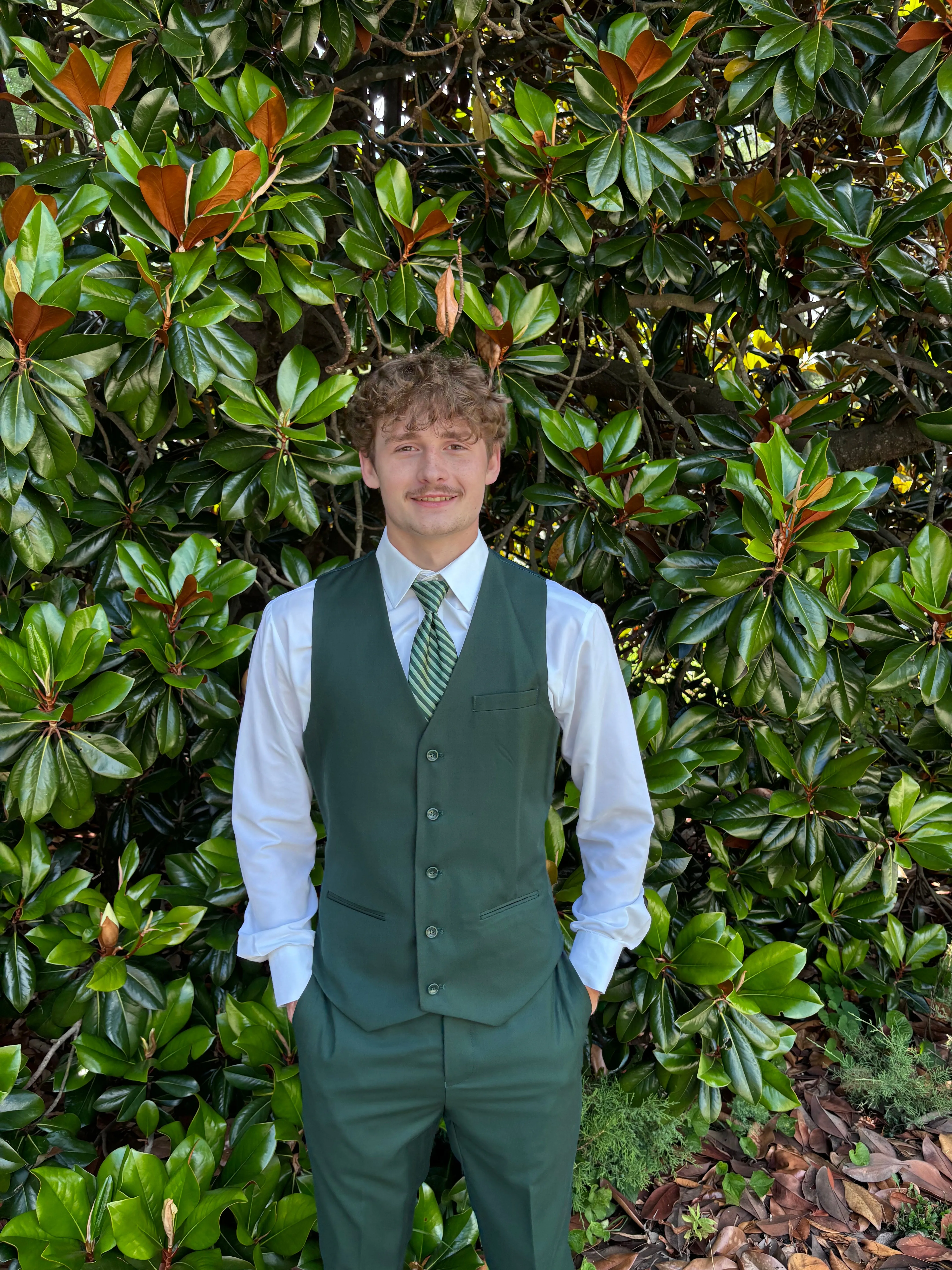 New Caravelli Dark Green 3 Piece Slim Fit Suit with Vest
