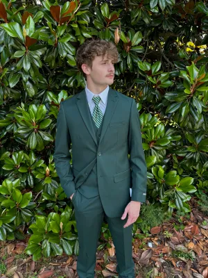 New Caravelli Dark Green 3 Piece Slim Fit Suit with Vest