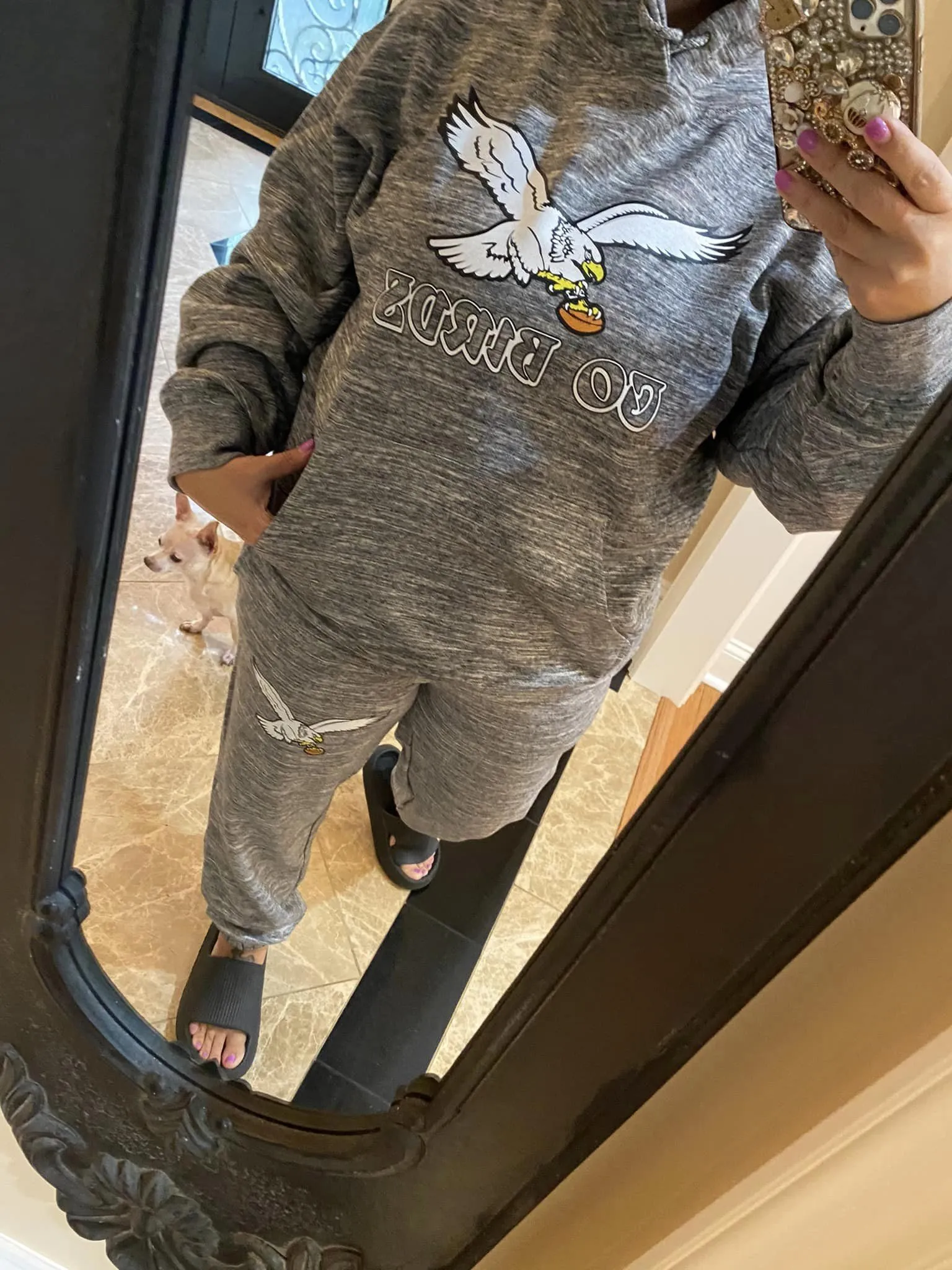 NEW Go Birds Pocket Joggers Marbled - white print ( ETA 2 Weeks )