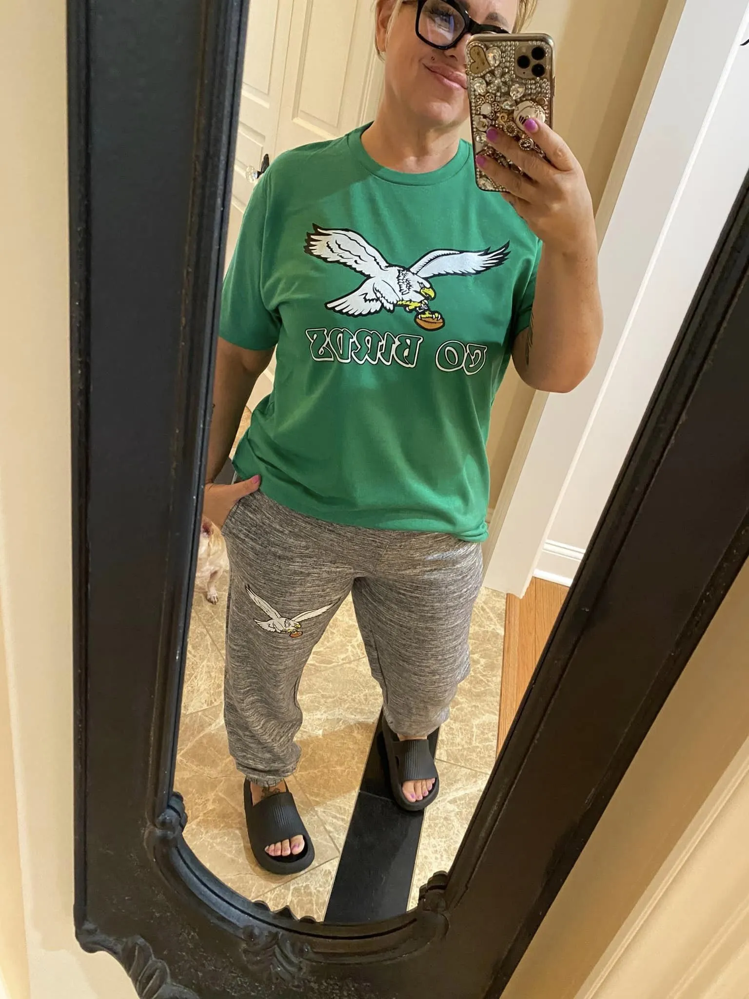 NEW Go Birds Pocket Joggers Marbled - white print ( ETA 2 Weeks )
