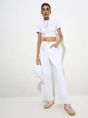 Nuon White Relaxed - Fit High - Rise Jeans