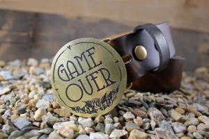 "Game Over" Belt Buckle - by Madeline Brown