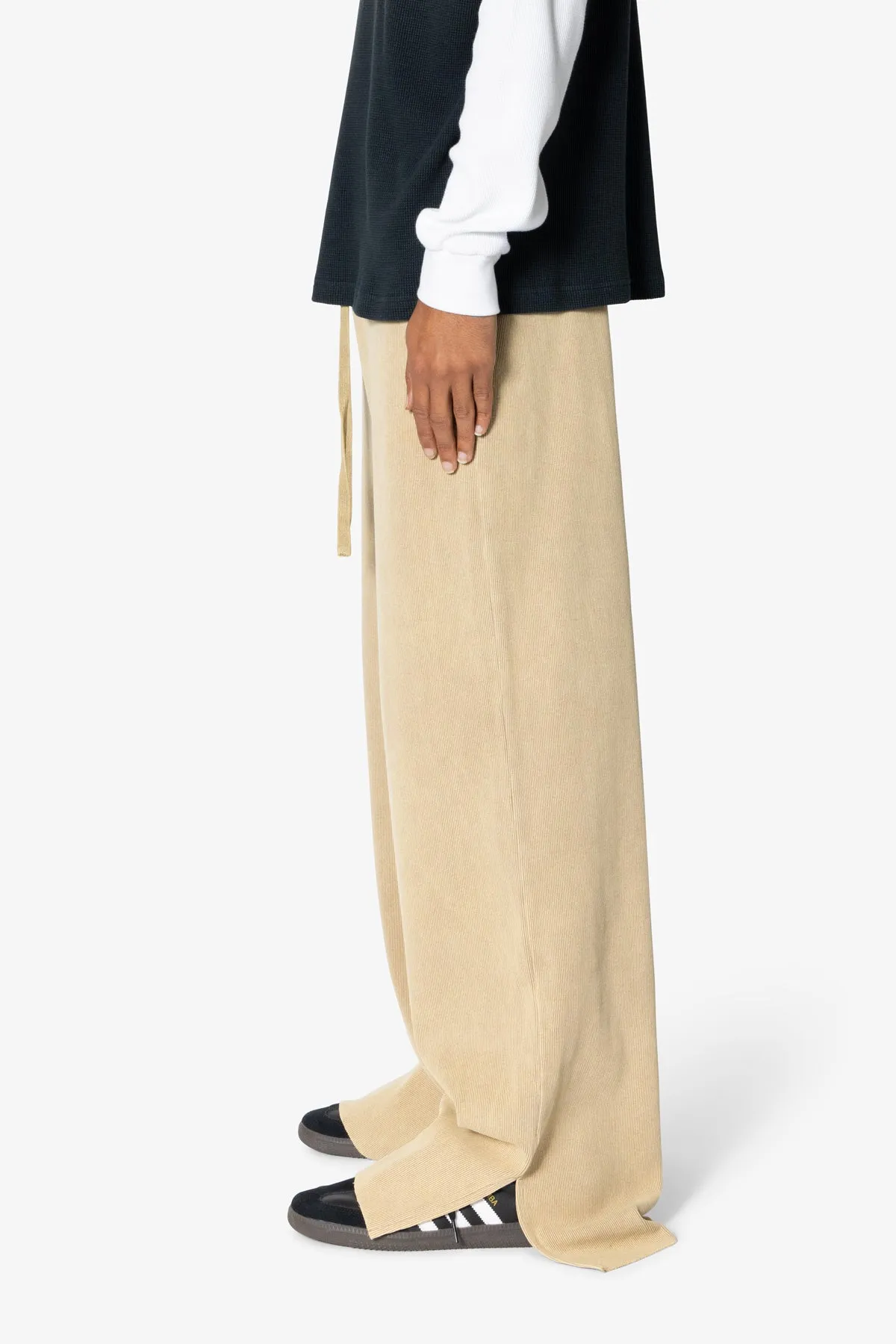 Ribbed Lightweight Washed Sweatpants - Earth