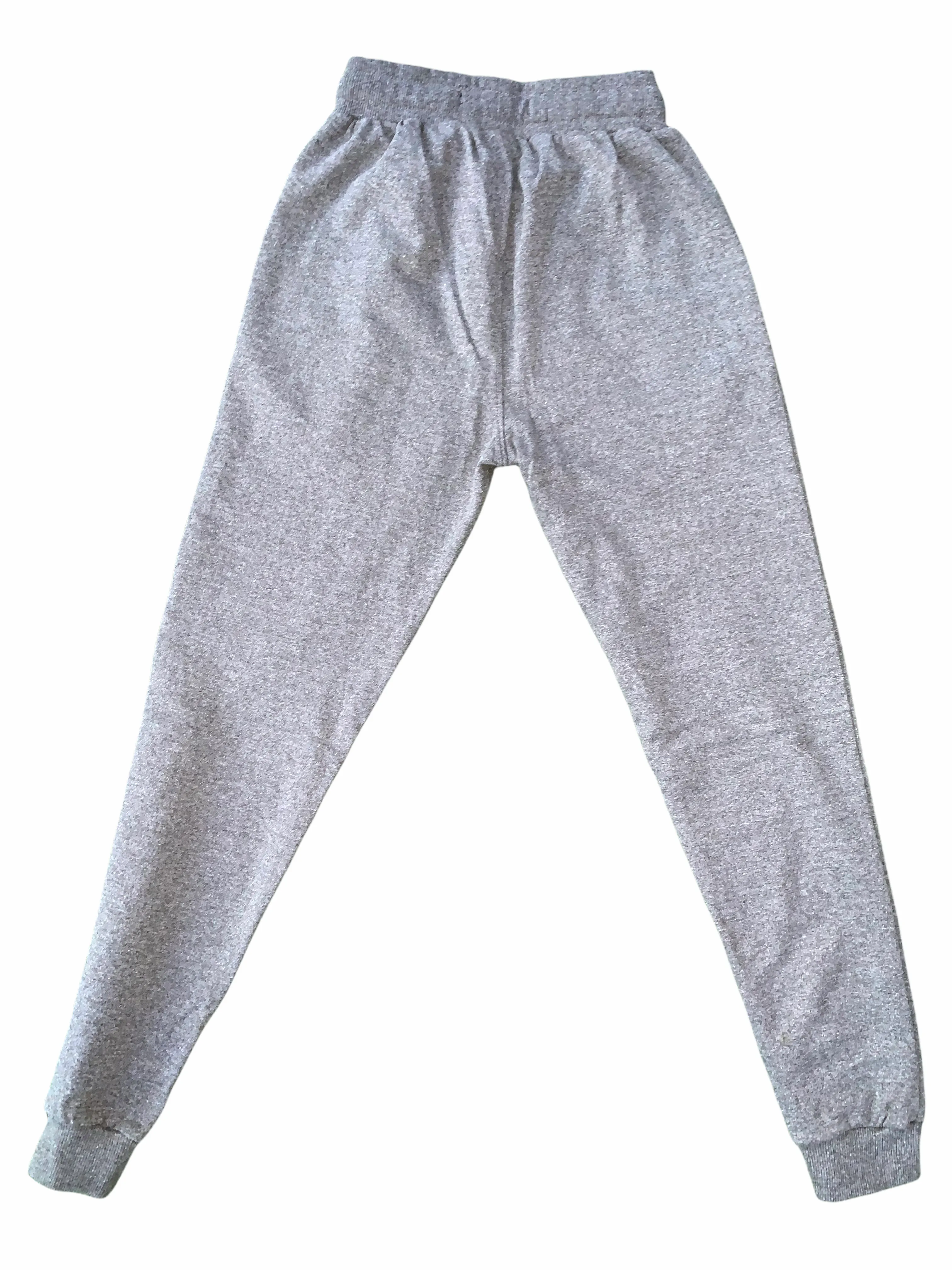 RIBBED-White Print Track Pant