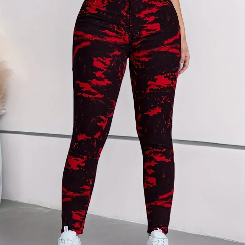 Skinny Tie Dye Jeans Slimming Stretchy Womens Denim Collection