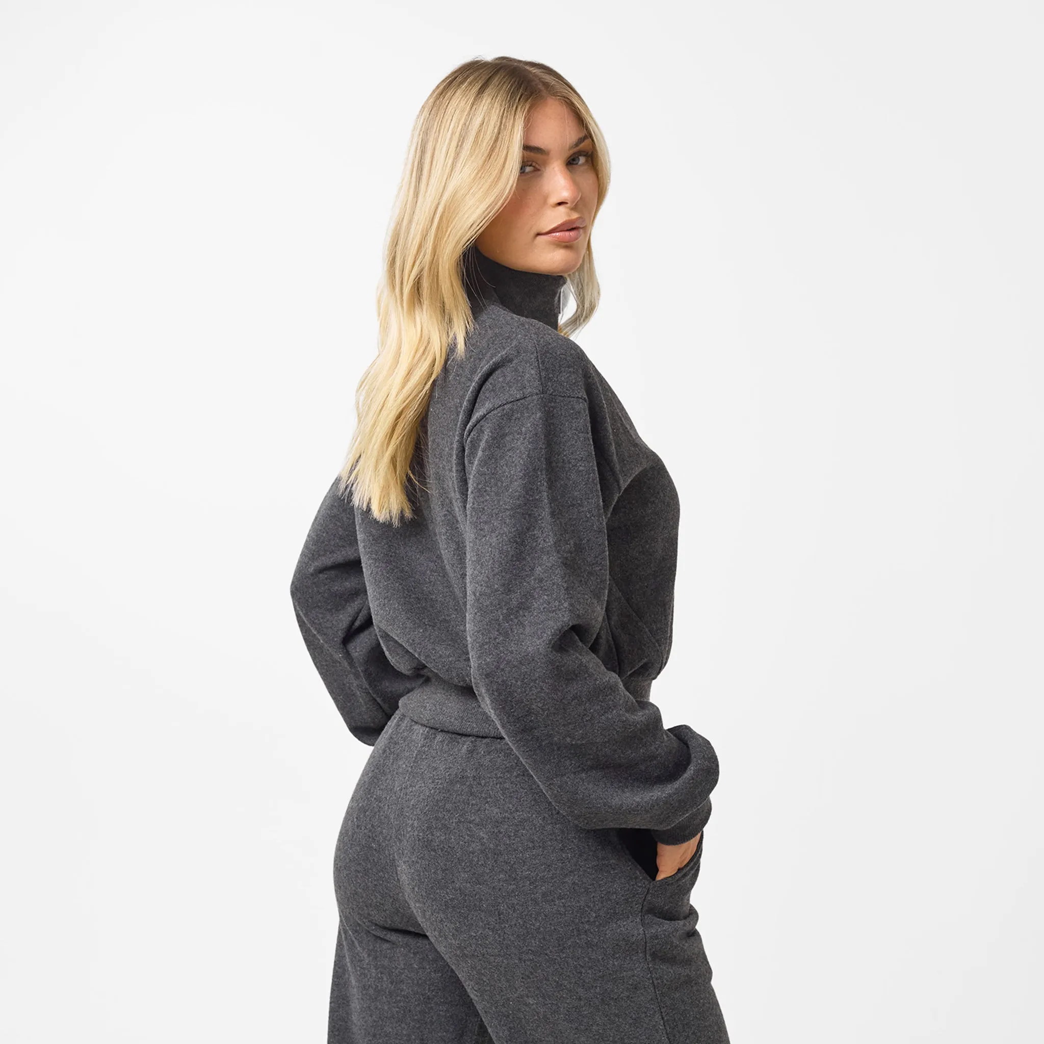 Soft Knit Bomber Tracksuit | Charcoal