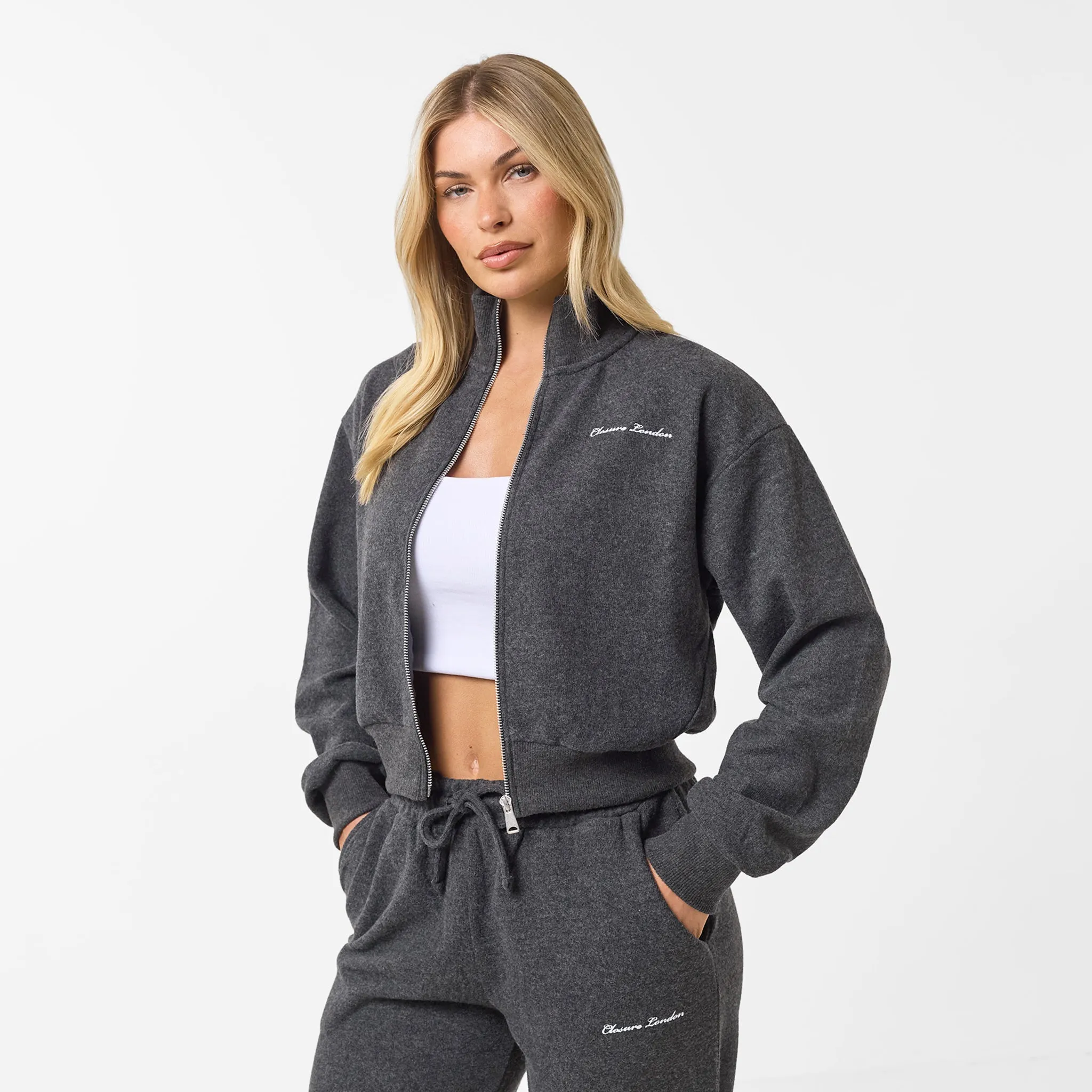 Soft Knit Bomber Tracksuit | Charcoal