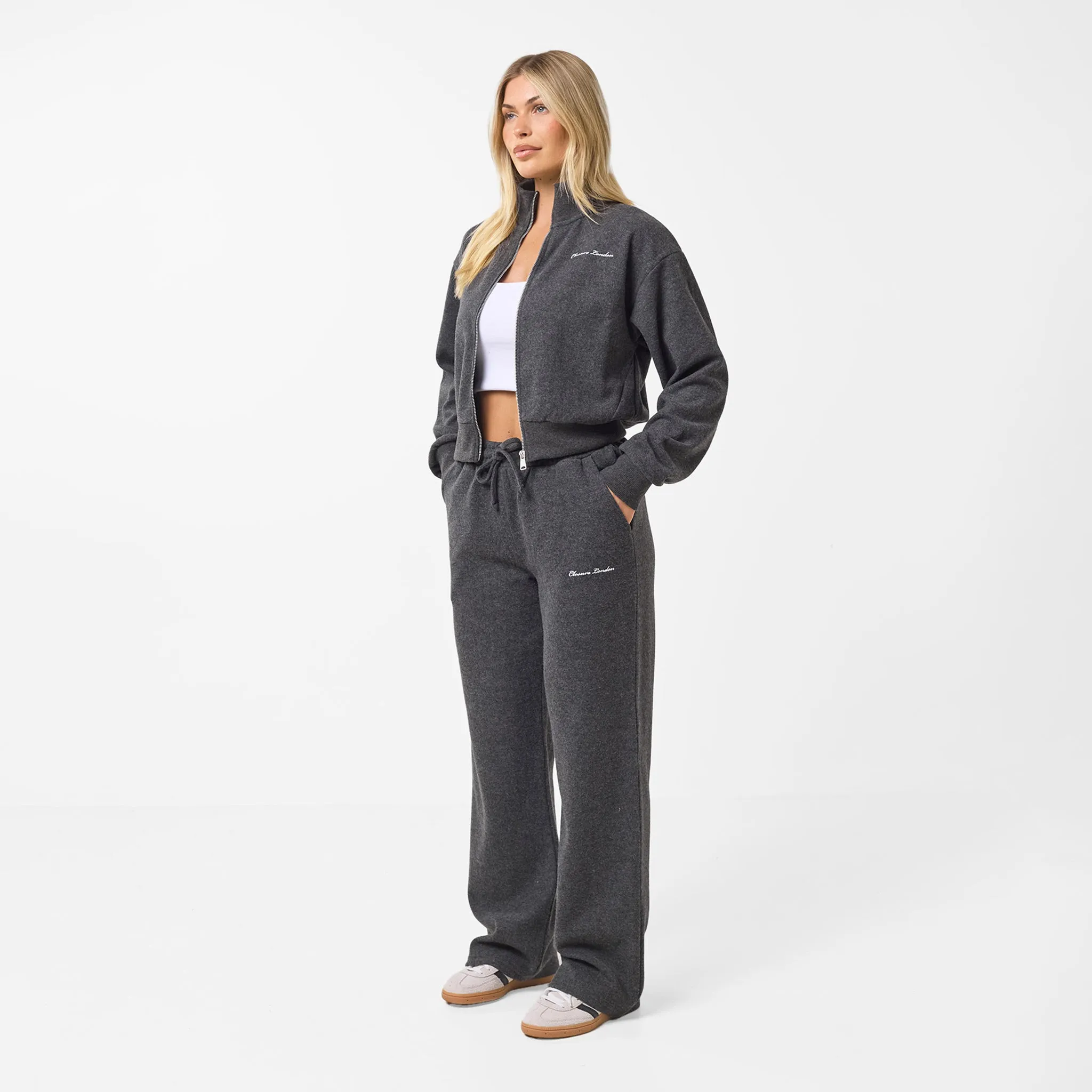 Soft Knit Bomber Tracksuit | Charcoal