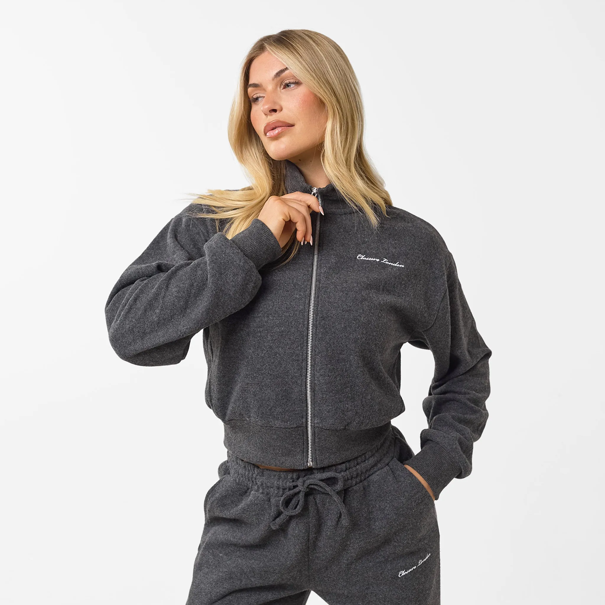 Soft Knit Bomber Tracksuit | Charcoal