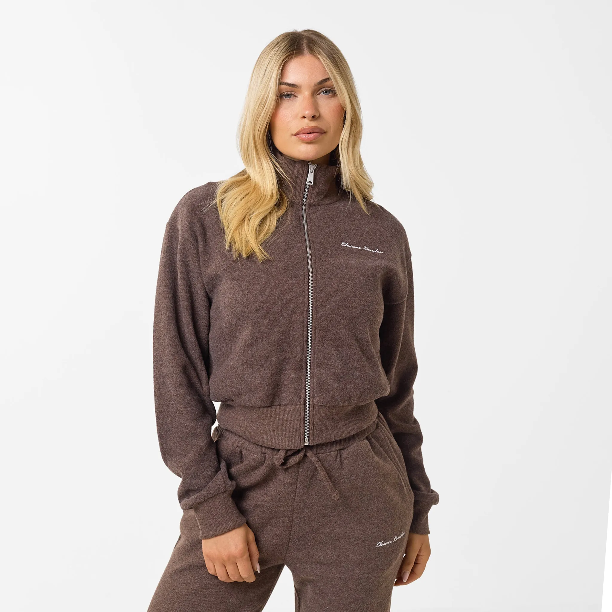 Soft Knit Bomber Tracksuit | Coffee