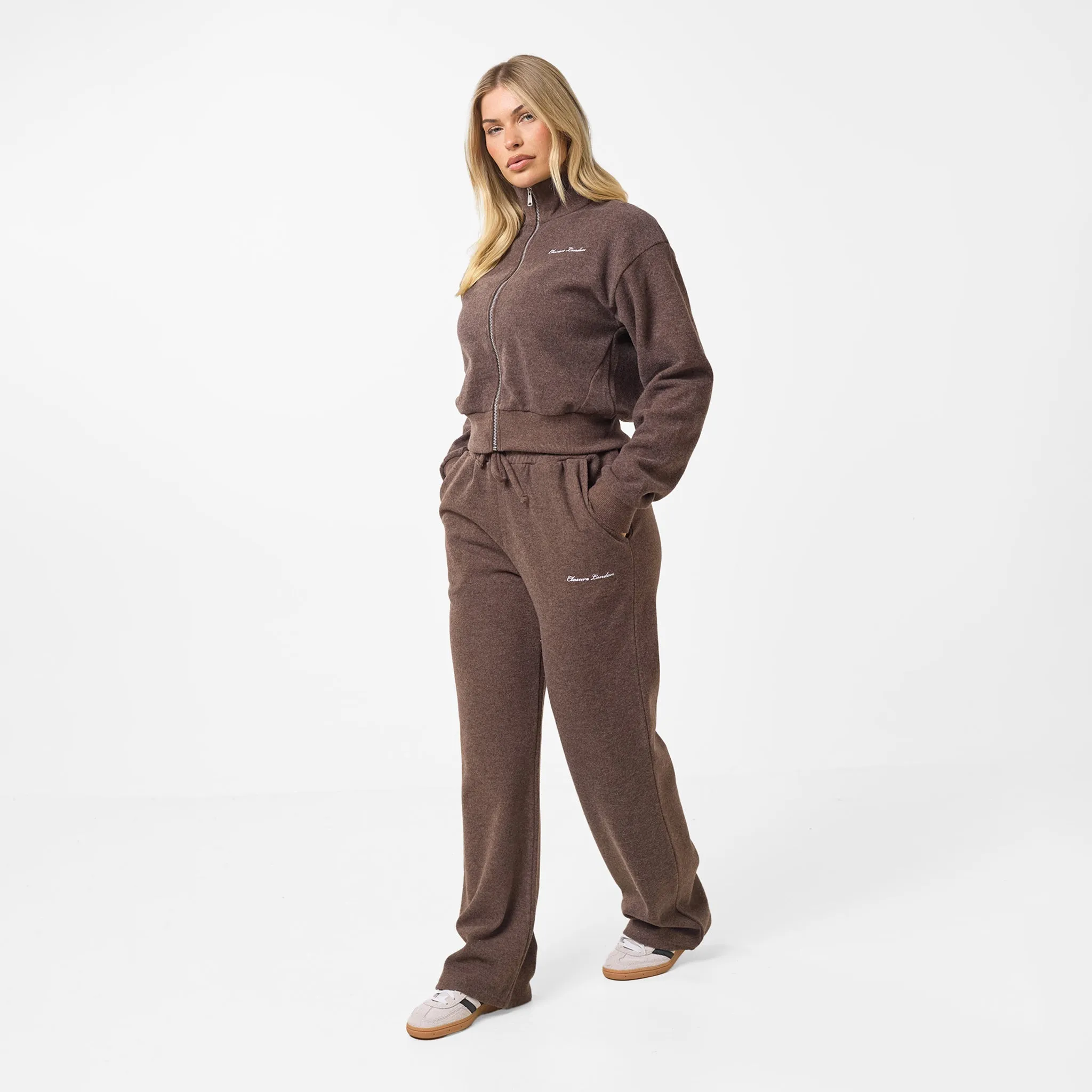 Soft Knit Bomber Tracksuit | Coffee