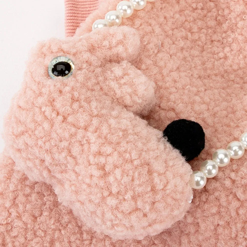 Solid Pet Sweater With Rabbit Doll For Puppy Kitty