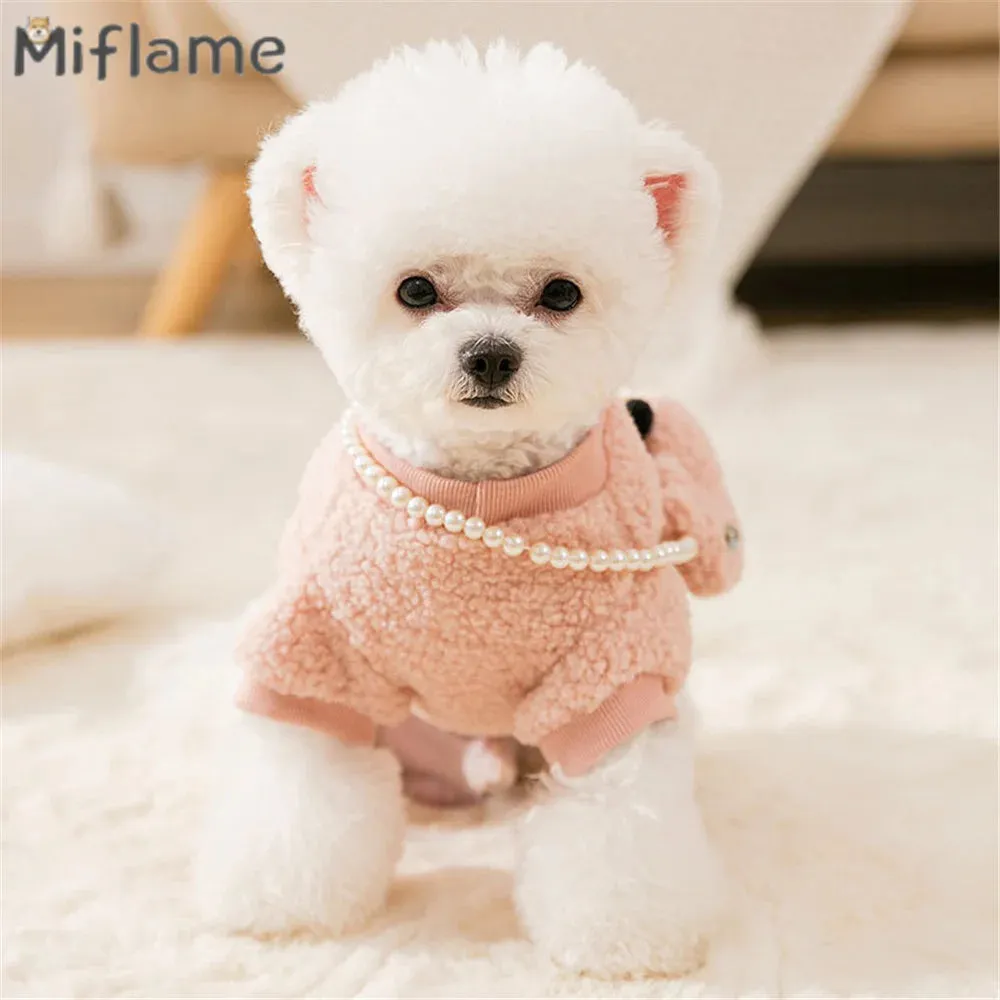 Solid Pet Sweater With Rabbit Doll For Puppy Kitty