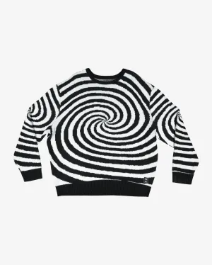 Spiral Crew Knit Crew Neck Sweater - Cloud