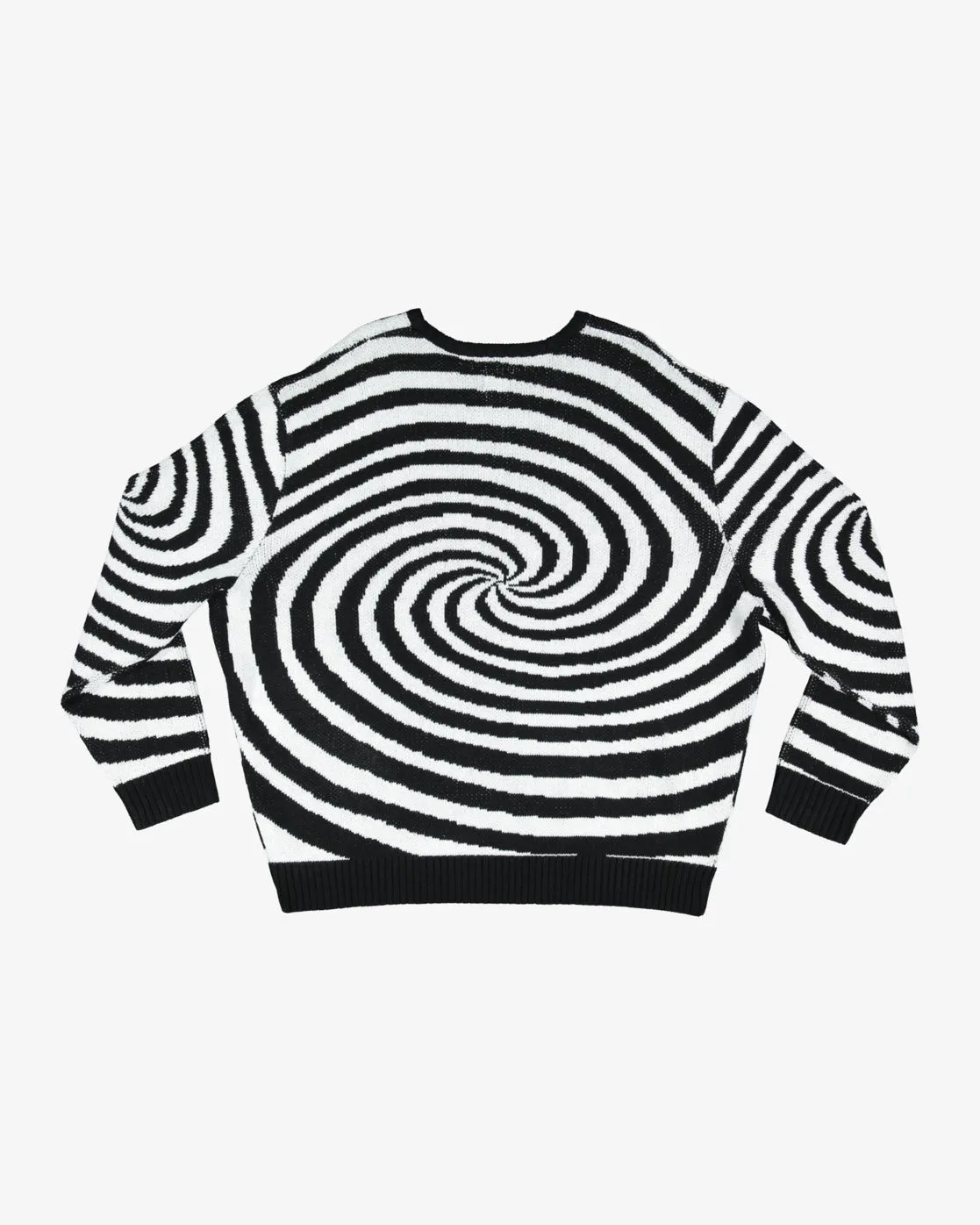 Spiral Crew Knit Crew Neck Sweater - Cloud