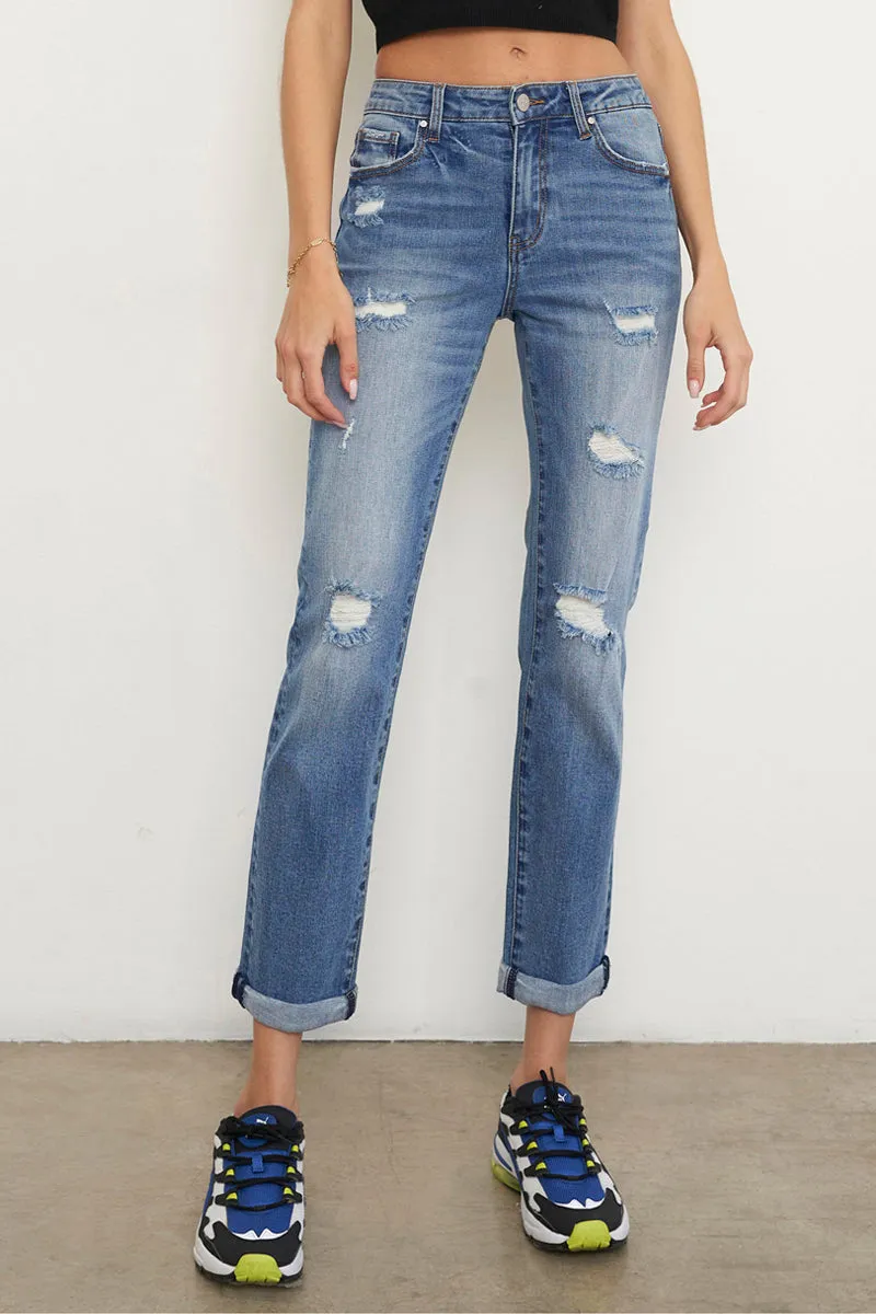 Take It Easy Slim Fit Girlfriend Jeans