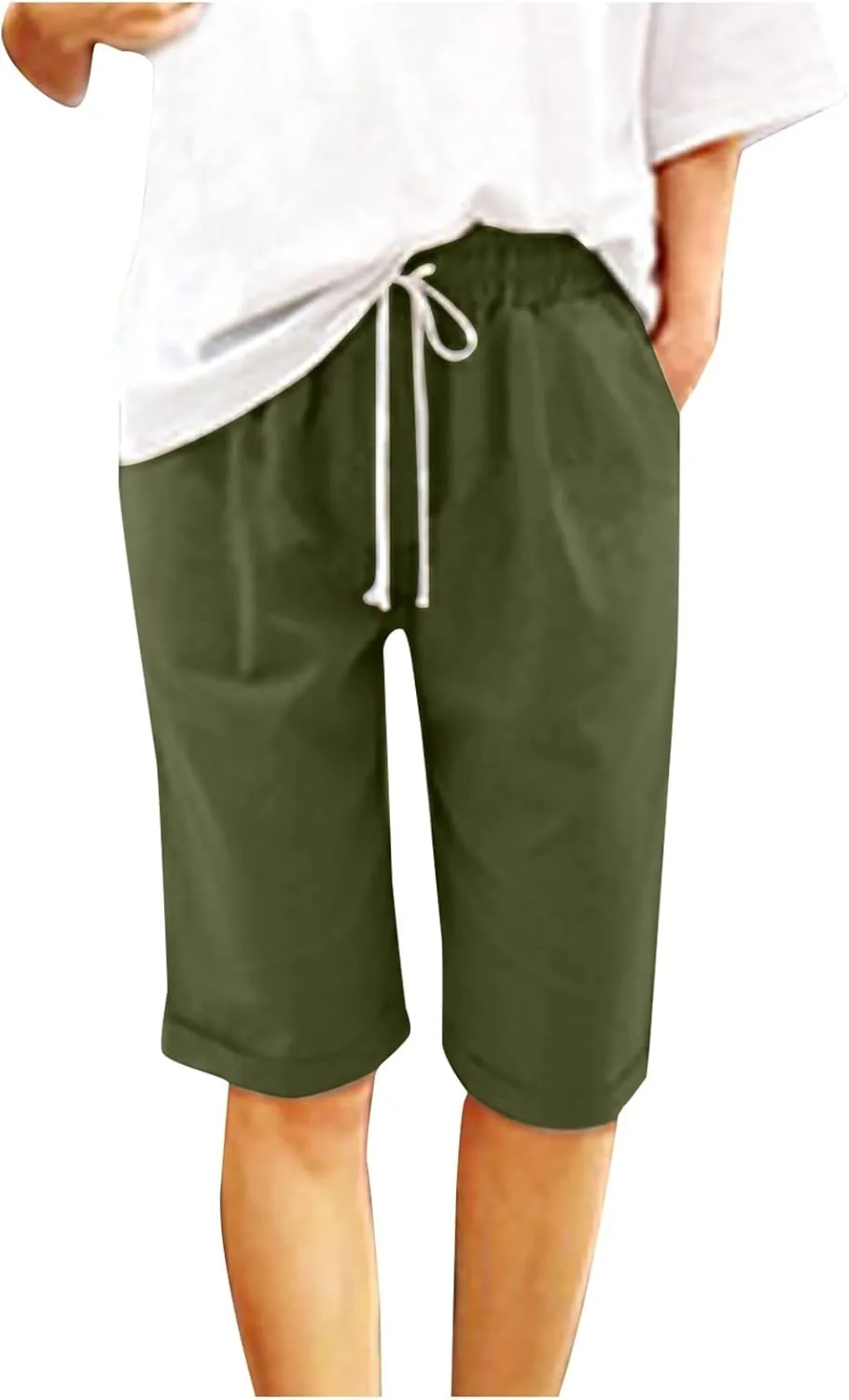 TARIENDY Loose Shorts for Women High Waisted Elastic Lounge Sweatpants Summer Workout Athletic Pants Linen Trouser Shorts
