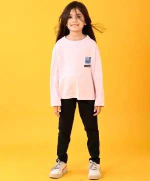 UPGRADE YOUR LIFE FUN PINK T-SHIRT AND BLACK HEART JOGGER SET - PINK/BLACK
