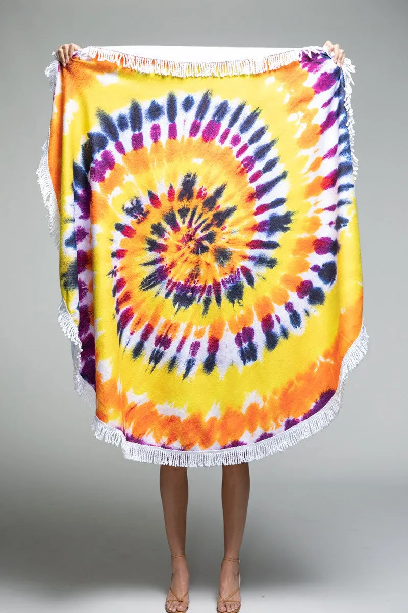 Vibrant Round Beach Towel