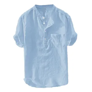 Wenkouban Men's Summer New Pure Button Short Sleeves Gentleman Fashion Large Blouse Top 2023 New Fashion Shirts For Men Plus Size