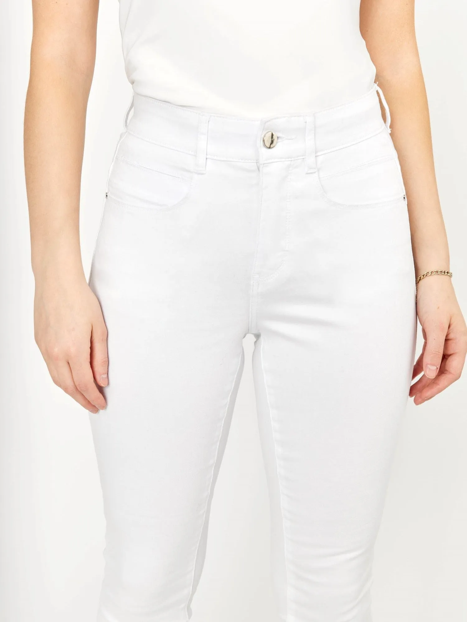 Stylish 213126U White Denim Jeans for Unisex