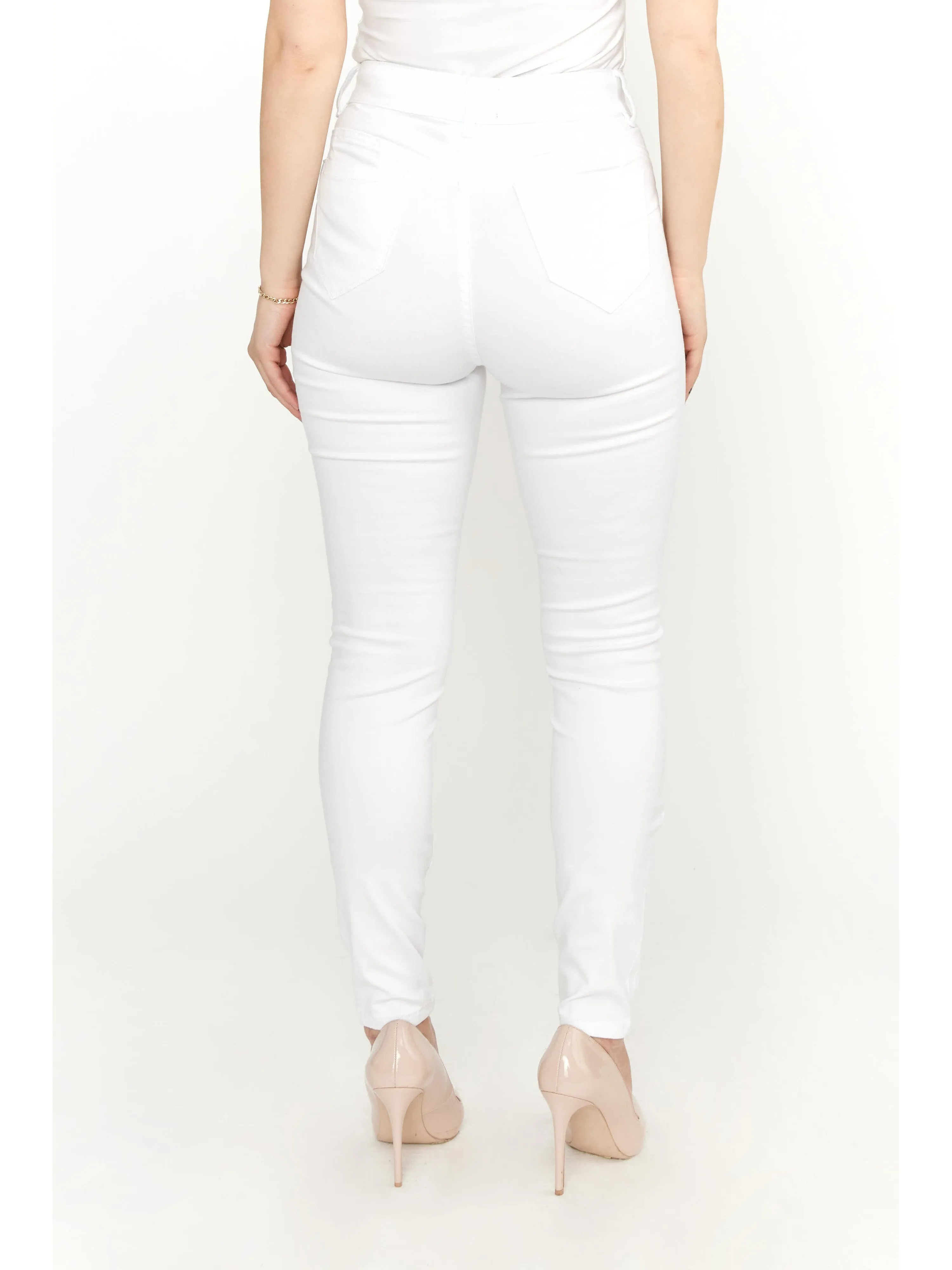 Stylish 213126U White Denim Jeans for Unisex