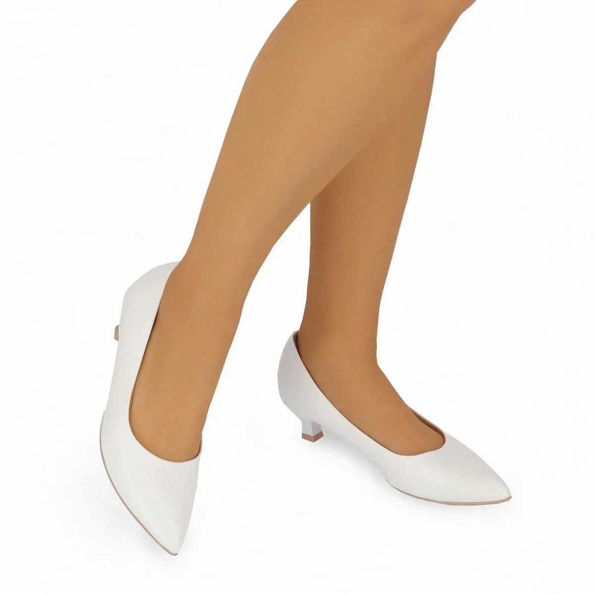 White Nappa Ladies Pumps (740.016)