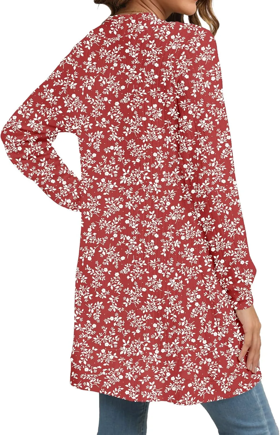 Women Long Sleeve Open Front Cardigan Casual Lightweight Long Cardigans Loose Knit Outwear with Pockets