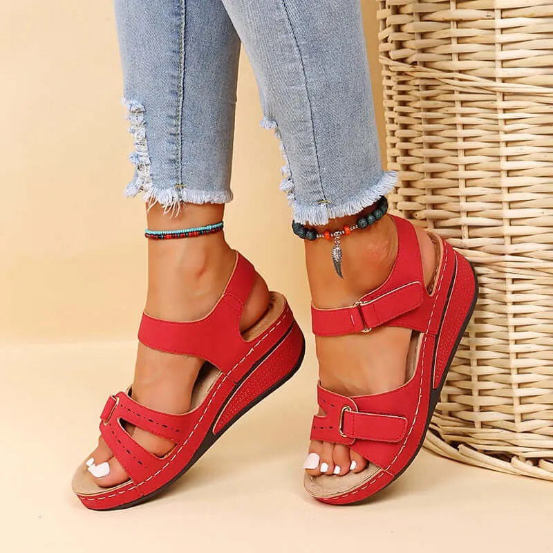 Women's Orthopedic Wedge Sandals with Velcro