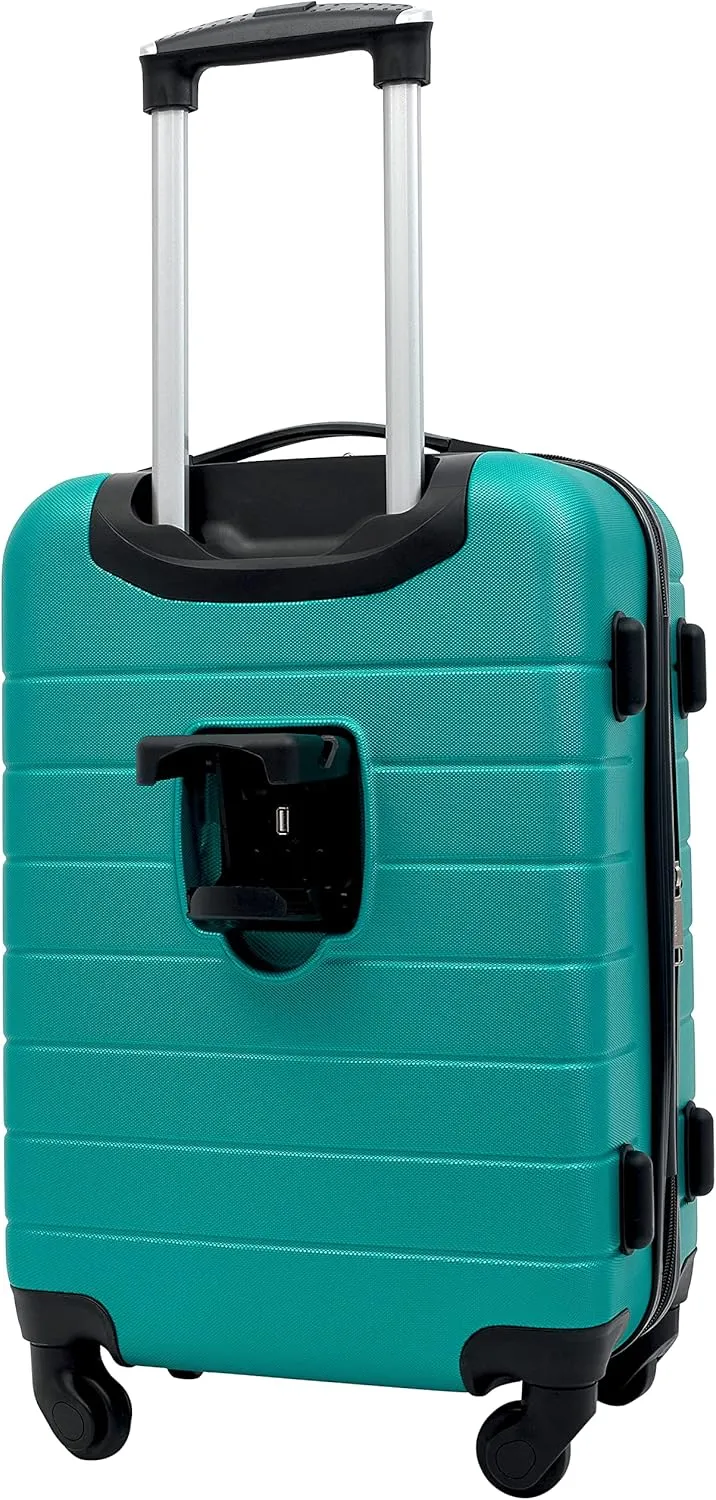 Wrangler Smart Luggage Cup Holder and USB Port, Teal, 2 Piece Set